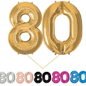 Giant 80 Foil Number Balloons on Weight