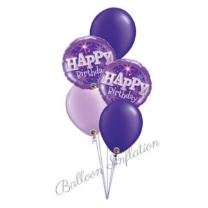 Purple Perfection Happy Birthday Balloon Bouquet