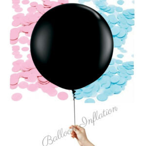 Gender Reveal 90cm Confetti Balloon (Plain Black)